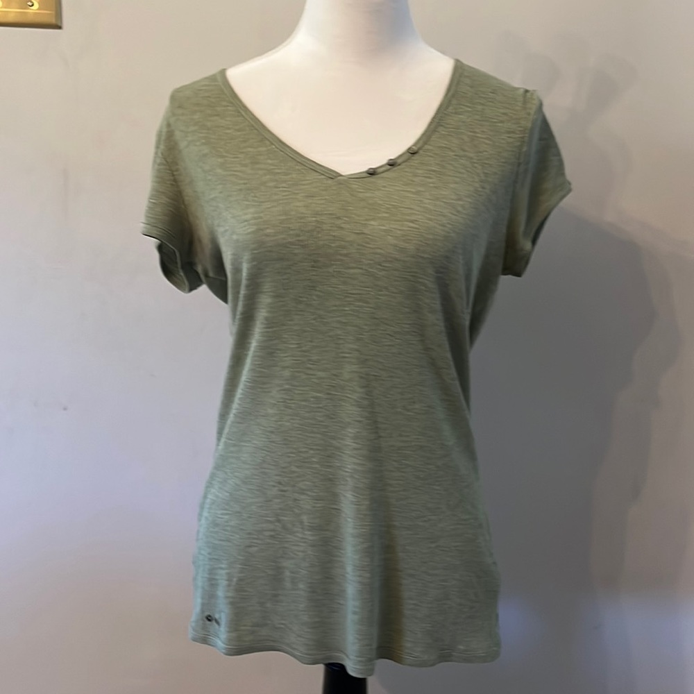 Lightweight partially sheer top